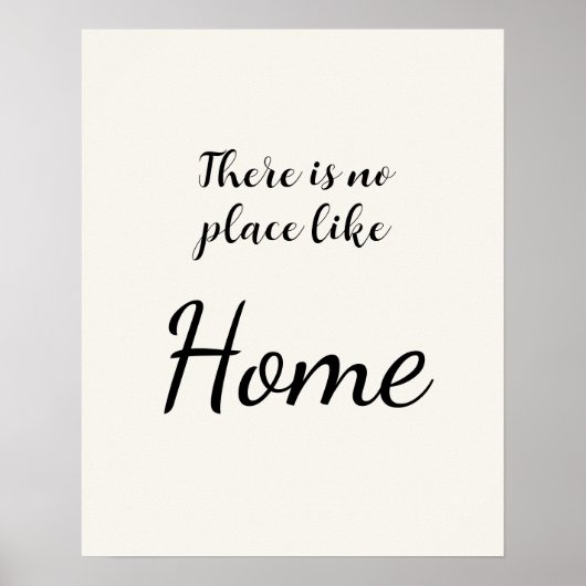 Minimalistische Geen Plaats Als Thuis Wit Poster (Voorkant)