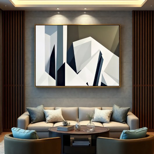 Minimalistische gefacetteerde geometrie canvas afdruk