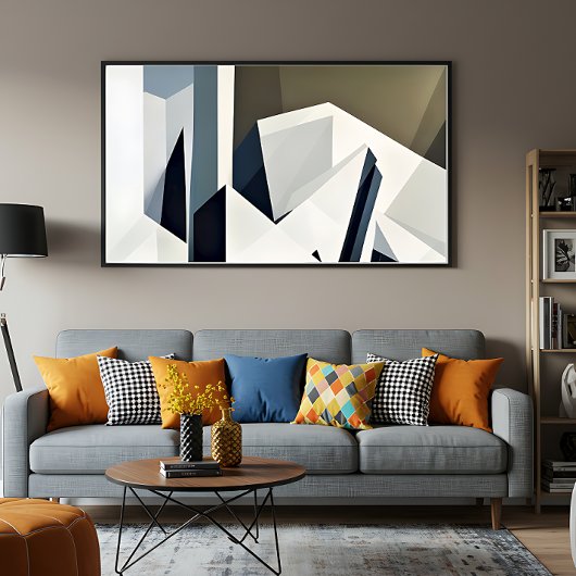 Minimalistische gefacetteerde geometrie poster