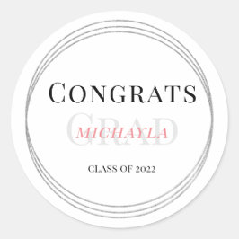 Minimalistische Gefeliciteerd Afstudeerder Klasse  Ronde Sticker