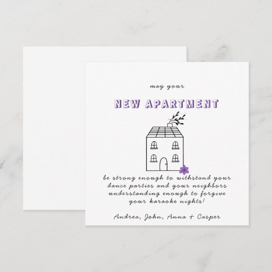 MINIMALISTISCHE Gefeliciteerd met je nieuwe appart Feestdagenkaart (Voorkant / Achterkant)