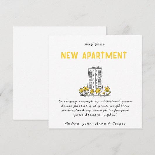 MINIMALISTISCHE Gefeliciteerd met je nieuwe appart Feestdagenkaart (Voorkant / Achterkant)