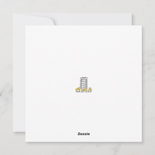 MINIMALISTISCHE Gefeliciteerd met je nieuwe appart Feestdagenkaart (Achterkant)