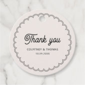 Minimalistische gegolfde rand bedankkaartje bedankjes labels (Voorkant)