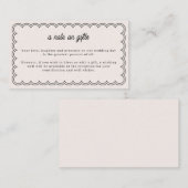 Minimalistische gegolfde rand notitie op cadeaukaa informatiekaartje (Voorkant / Achterkant)