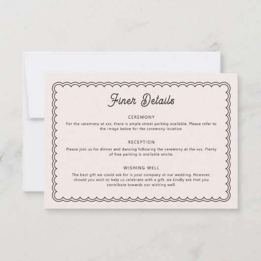 Minimalistische gegolfde rand omringt kaart (Voorkant)