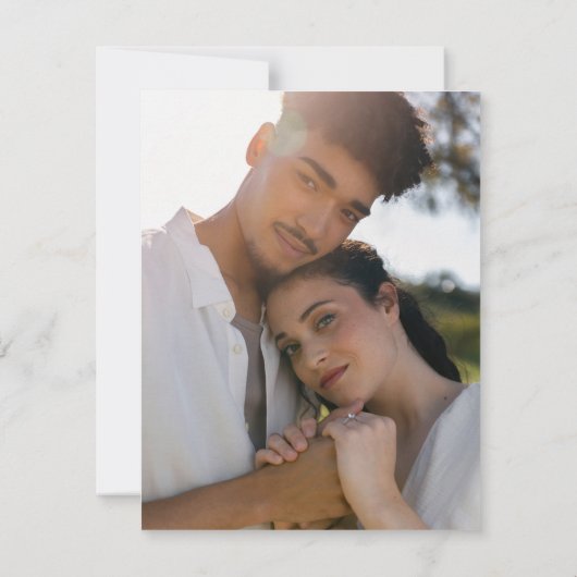 Minimalistische Geïsoleerde Namen Bruiloft Save The Date (Achterkant)