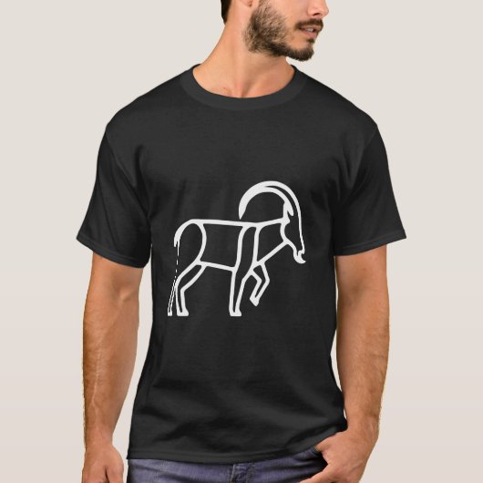 Minimalistische geitenlijn kunst zak patch T-shirt (Voorkant)