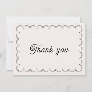Minimalistische gekartelde rand thank you kaart