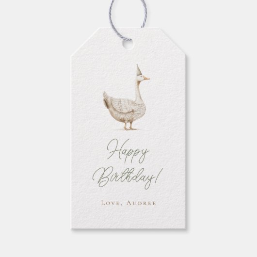 Minimalistische Gekke Gans Gepersonaliseerde Verja Cadeaulabel (Voorkant)
