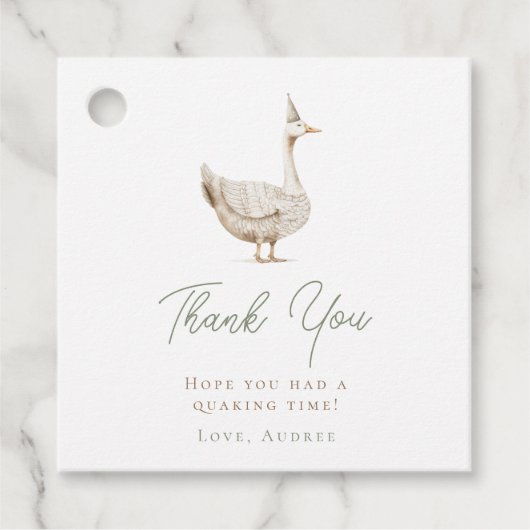 Minimalistische Gekke Gans Verjaardag Dank u Bedankjes Labels (Voorkant)