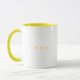 Minimalistische Gele Aangepaste Tekst Mum Wit Mok