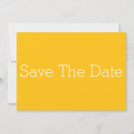 Minimalistische Gele Bewaar de datum Save The Date (Voorkant)