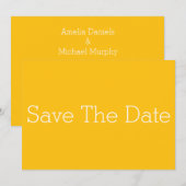 Minimalistische Gele Bewaar de datum Save The Date (Voorkant / Achterkant)