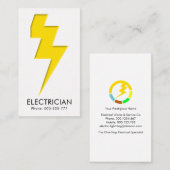 Minimalistische gele bliksemschicht visitekaartje (Voorkant / Achterkant)