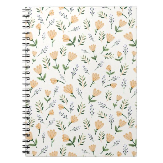 Minimalistische gele bloem notitieboek (Voorkant)