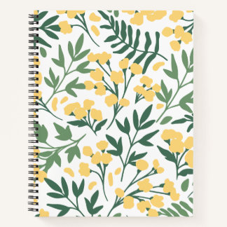 Minimalistische gele bloemen en bladeren notitieboek