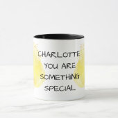 Minimalistische gele daffodil bloem speciale perso mok (Midden)