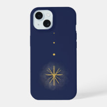 Minimalistische Gele Dropping Star Blauwe Telefoon