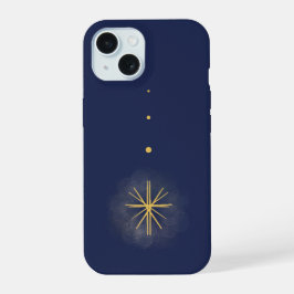 Minimalistische Gele Dropping Star Blauwe Telefoon iPhone 15 Case