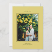 Minimalistische Gele Elegante Trouwfoto op Maat Save The Date (Voorkant)