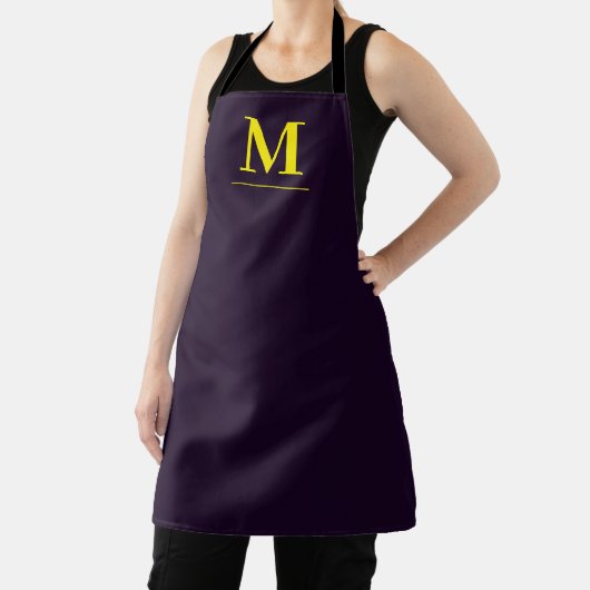 Minimalistische gele elegante verfijnde monogram schort (Insitu)