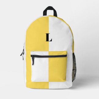 Minimalistische Gele en Witte Aangepaste Rugsakken Bedrukte Rugzak