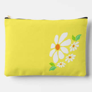 Minimalistische gele en witte bloem tekening etui