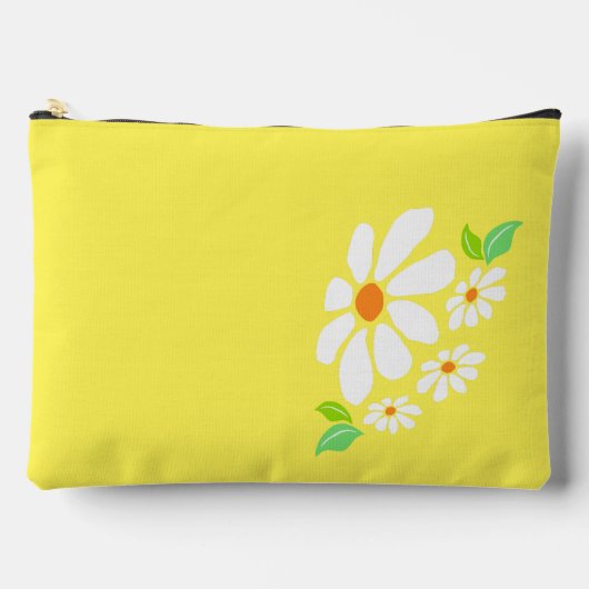 Minimalistische gele en witte bloem tekening etui (Voorkant)