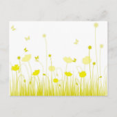 Minimalistische gele en witte klaprozen Meadow Flo Briefkaart (Voorkant)