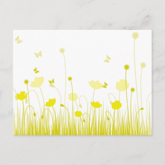 Minimalistische gele en witte klaprozen Meadow Flo Briefkaart (Voorkant)