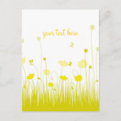 Minimalistische Gele en Witte Klaprozen Weide Lett Briefkaart (Voorkant)