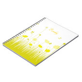 Minimalistische gele en witte klaprozen weide naam notitieboek (Linkerzijde)