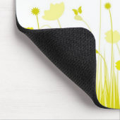 Minimalistische Gele en Witte Poppies Meadow Naam Muismat (Hoek)