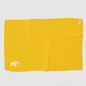 Minimalistische gele golfhanddoek met Monogram (Horizontaal)
