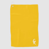 Minimalistische gele golfhanddoek met Monogram (Voorkant)
