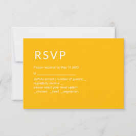 Minimalistische Gele RSVP Kaart
