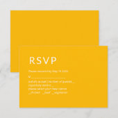 Minimalistische Gele RSVP Kaart (Voorkant / Achterkant)