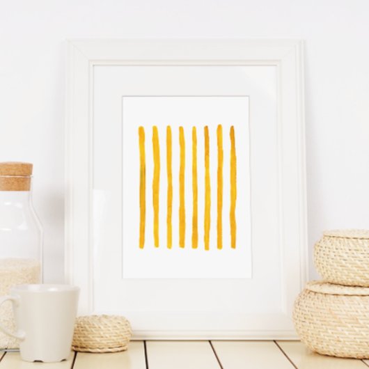 Minimalistische gele strepen | Moderne Abstracte l Poster