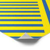 Minimalistische gele strepen op blauwe achtergrond poster (Hoek)