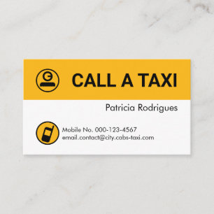 Minimalistische Gele Taxi Cab Lagen Visitekaartje