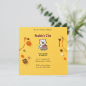 Minimalistische Gele Verjaardag Kaart met Verjaard (Staand voorkant)