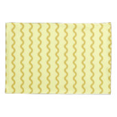 Minimalistische gele Wavy Stripe Modern Beddengoed Kussensloop (Achterkant)