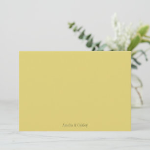 Minimalistische Gele Zomer Elegante Trouw Custom Bedankkaart