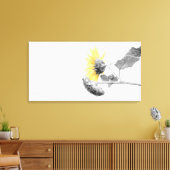 Minimalistische Gele Zonnebloem Selectieve Kleur Canvas Afdruk (Insitu (Woonkamer))