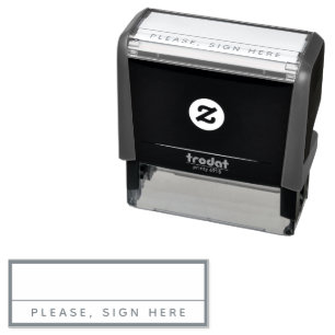 Minimalistische 'Gelieve hier te tekenen' rechthoe Zelfinktende Stempel