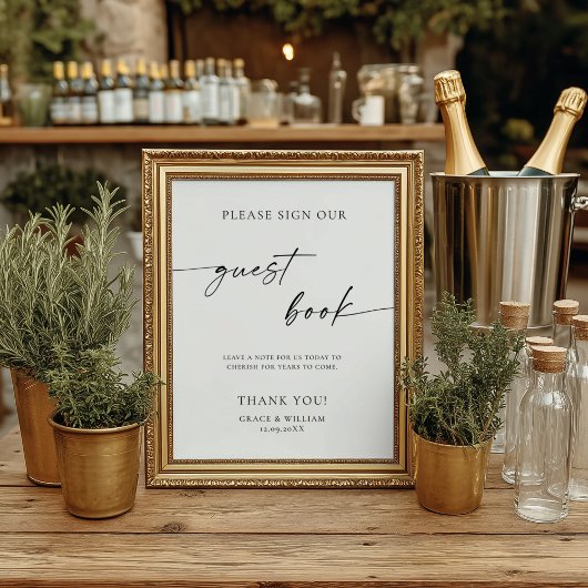 Minimalistische 'Gelieve Ons Gastboek Te Onderteke Poster