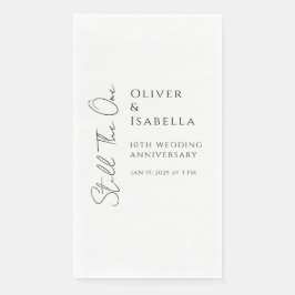 Minimalistische gelofte vernieuwing 10e huwelijksv servet