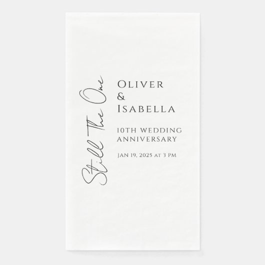 Minimalistische gelofte vernieuwing 10e huwelijksv servet (Voorkant)