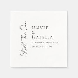 Minimalistische gelofte vernieuwing 10e huwelijksv servet